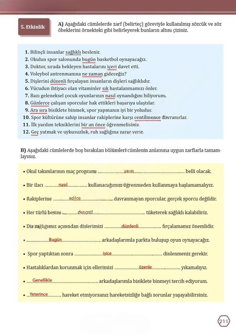 7. Sınıf Türkçe Ders Kitabı Cevapları Meb Yayınları Sayfa 211 Çözüm Görseli