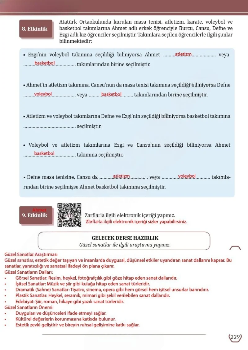 7. Sınıf Türkçe Ders Kitabı Cevapları Meb Yayınları Sayfa 229 Çözüm Görseli
