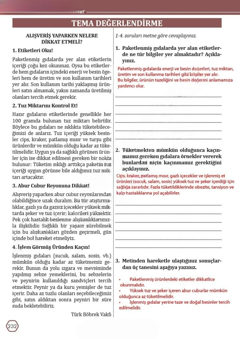 7. Sınıf Türkçe Ders Kitabı Cevapları Meb Yayınları Sayfa 232 Çözüm Görseli