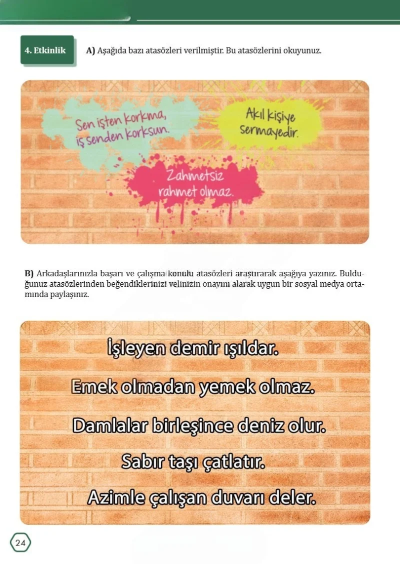 7. Sınıf Türkçe Ders Kitabı Cevapları Meb Yayınları Sayfa 24 Çözüm Görseli