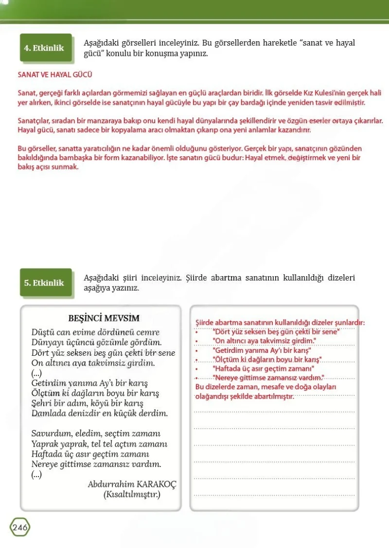 7. Sınıf Türkçe Ders Kitabı Cevapları Meb Yayınları Sayfa 246 Çözüm Görseli