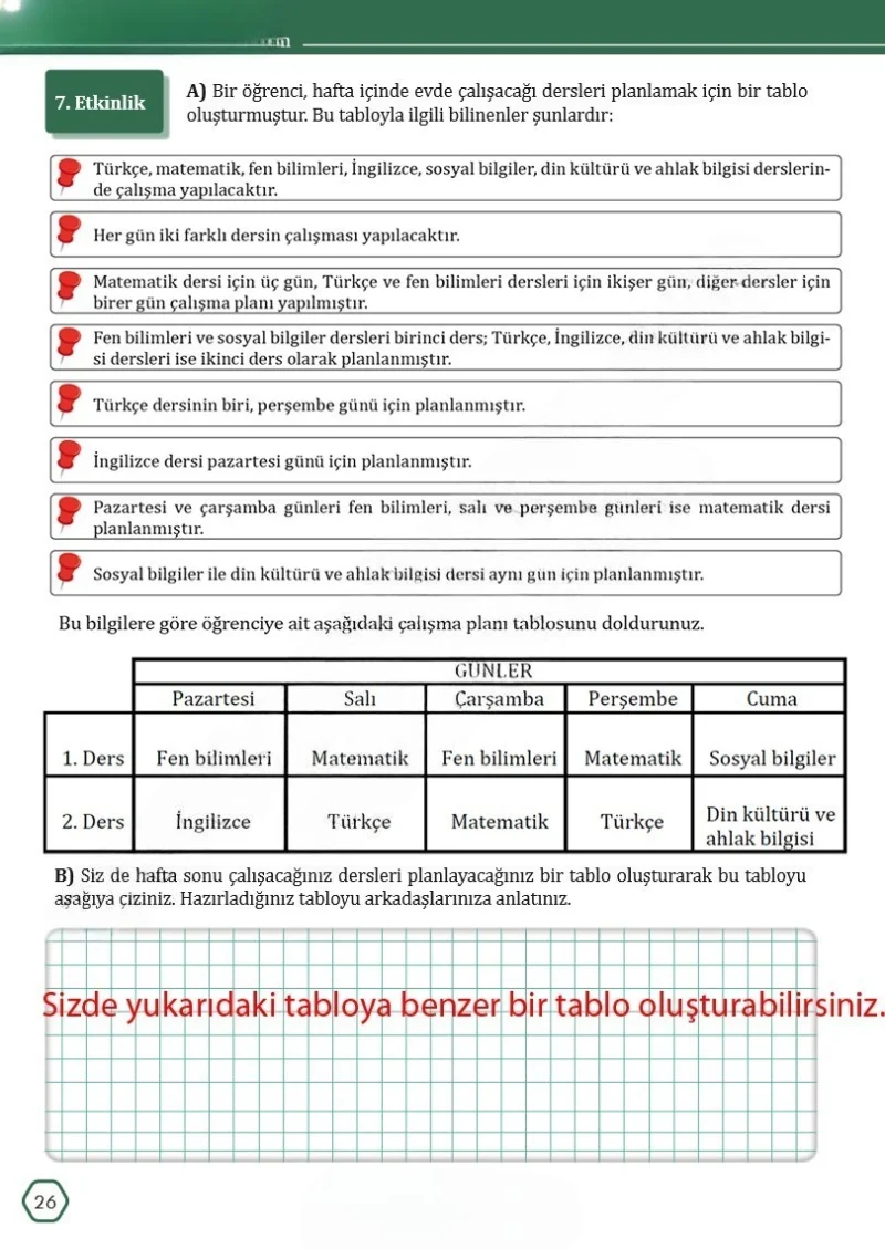 7. Sınıf Türkçe Ders Kitabı Cevapları Meb Yayınları Sayfa 26 Çözüm Görseli