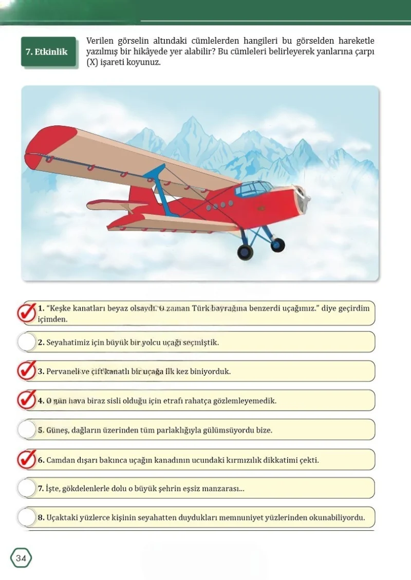 7. Sınıf Türkçe Ders Kitabı Cevapları Meb Yayınları Sayfa 34 Çözüm Görseli