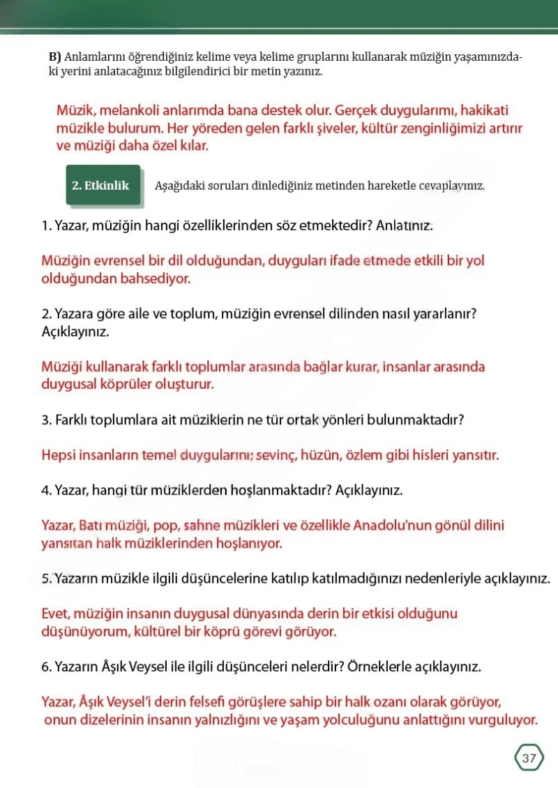 7. Sınıf Türkçe Ders Kitabı Cevapları Meb Yayınları Sayfa 37 Çözüm Görseli