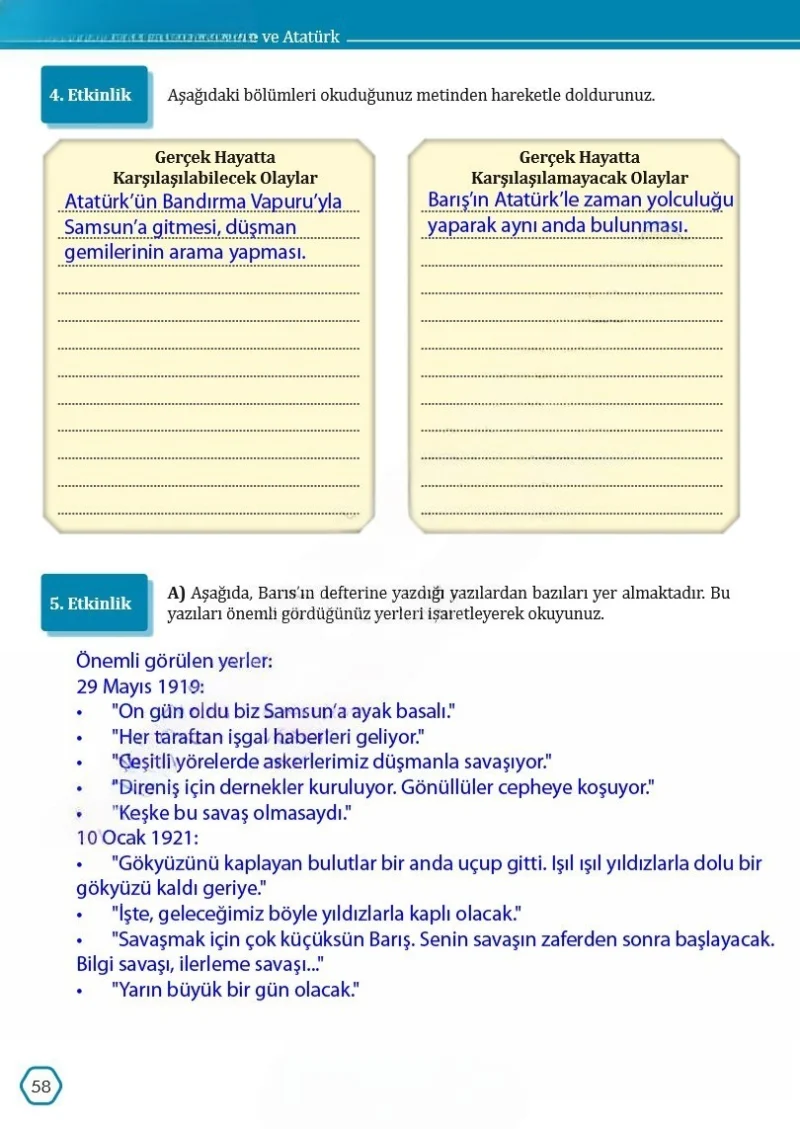 7. Sınıf Türkçe Ders Kitabı Cevapları Meb Yayınları Sayfa 58 Çözüm Görseli