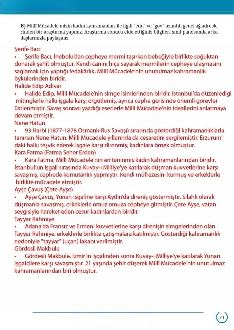 7. Sınıf Türkçe Ders Kitabı Cevapları Meb Yayınları Sayfa 71 Çözüm Görseli