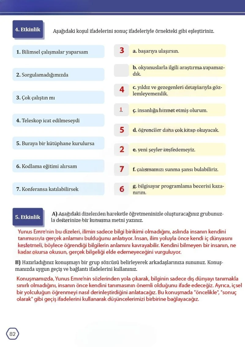 7. Sınıf Türkçe Ders Kitabı Cevapları Meb Yayınları Sayfa 82 Çözüm Görseli