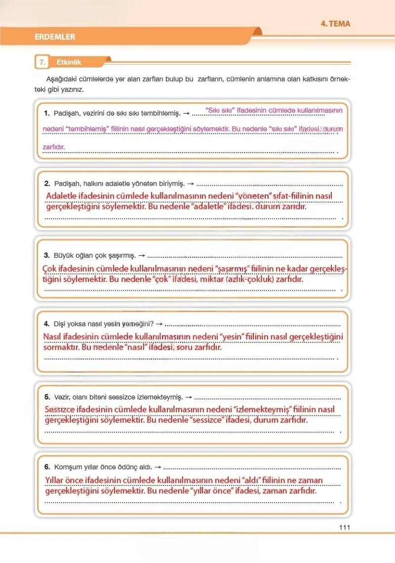 7. Sınıf Türkçe Ders Kitabı Cevapları Özgün Yayınları Sayfa 111 Çözüm Görseli