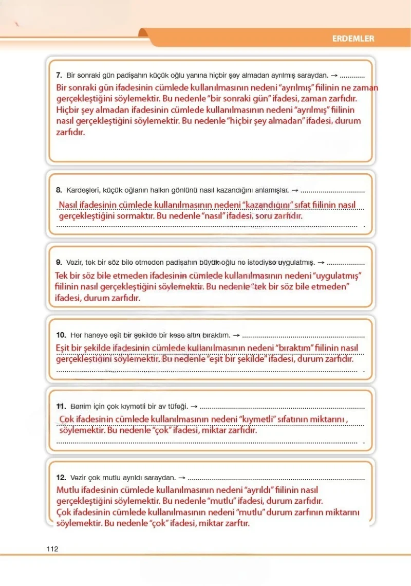 7. Sınıf Türkçe Ders Kitabı Cevapları Özgün Yayınları Sayfa 112 Çözüm Görseli
