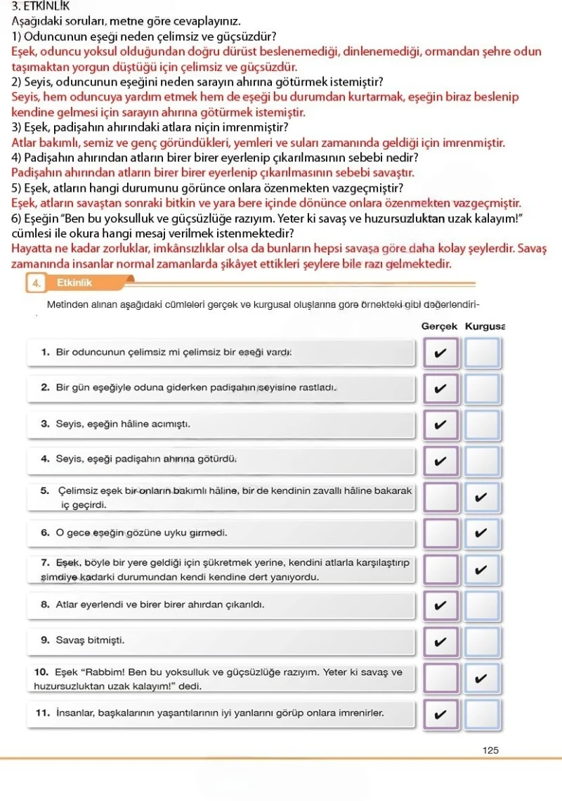 7. Sınıf Türkçe Ders Kitabı Cevapları Özgün Yayınları Sayfa 125 Çözüm Görseli