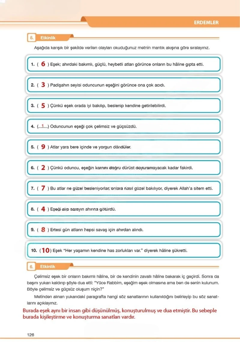 7. Sınıf Türkçe Ders Kitabı Cevapları Özgün Yayınları Sayfa 126 Çözüm Görseli