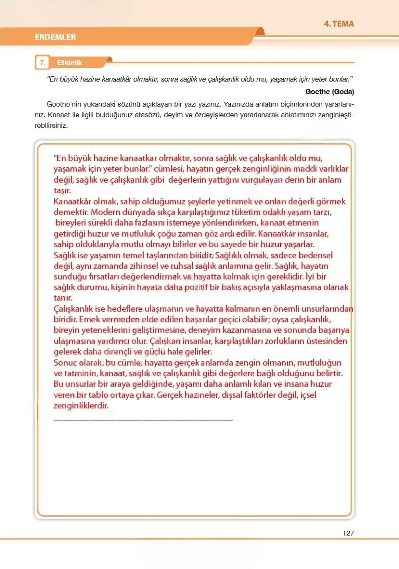 7. Sınıf Türkçe Ders Kitabı Cevapları Özgün Yayınları Sayfa 127 Çözüm Görseli