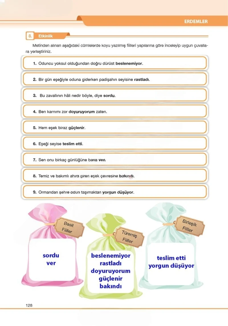 7. Sınıf Türkçe Ders Kitabı Cevapları Özgün Yayınları Sayfa 128 Çözüm Görseli