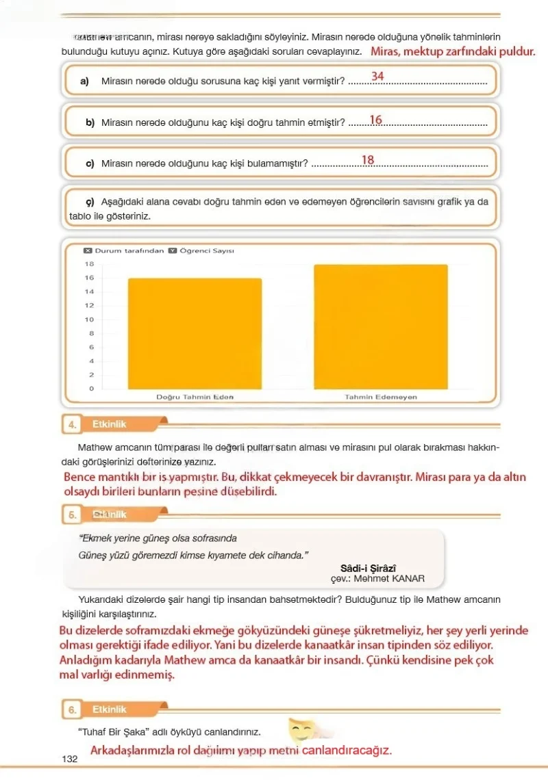 7. Sınıf Türkçe Ders Kitabı Cevapları Özgün Yayınları Sayfa 132 Çözüm Görseli