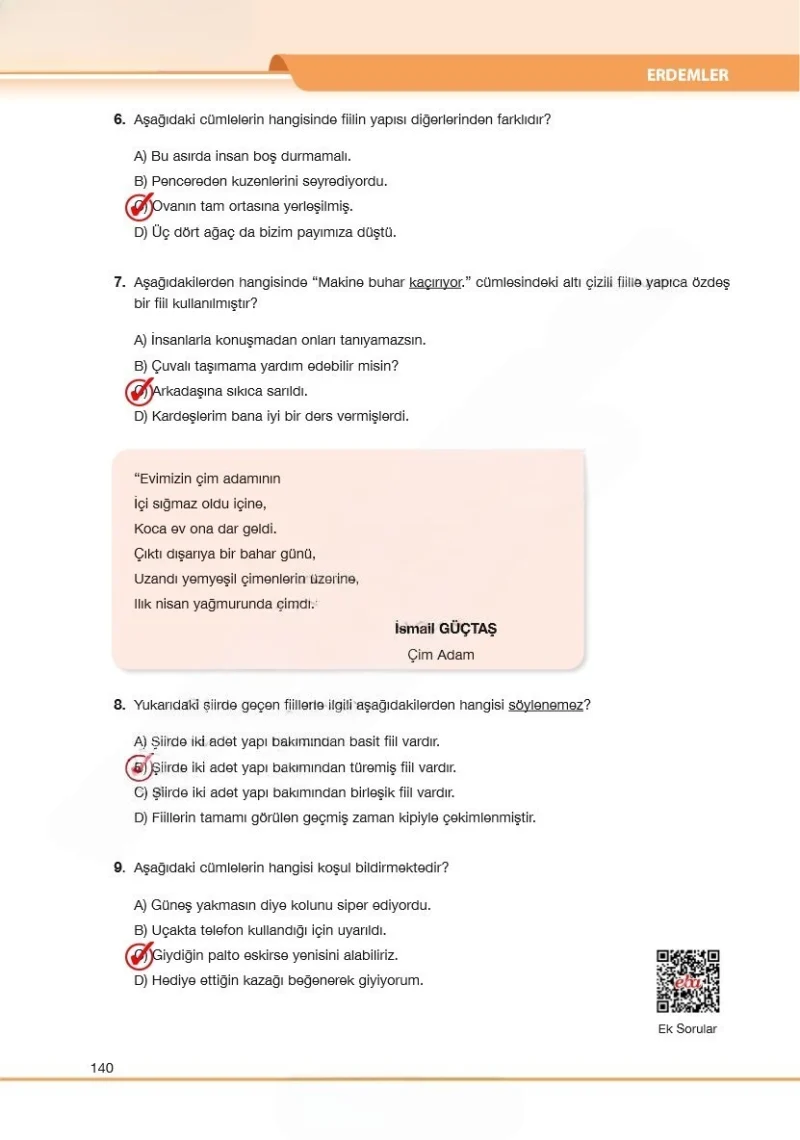 7. Sınıf Türkçe Ders Kitabı Cevapları Özgün Yayınları Sayfa 140 Çözüm Görseli