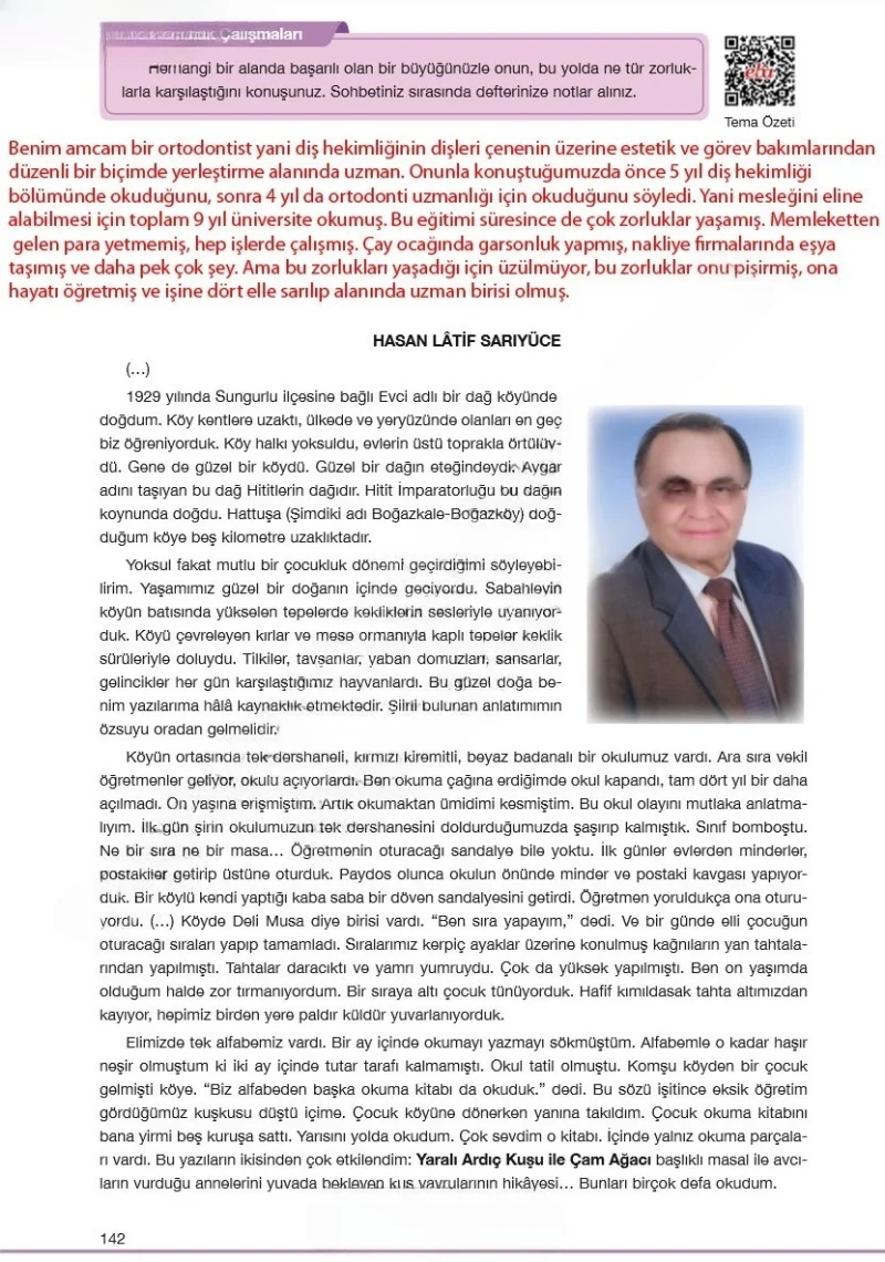 7. Sınıf Türkçe Ders Kitabı Cevapları Özgün Yayınları Sayfa 142 Çözüm Görseli