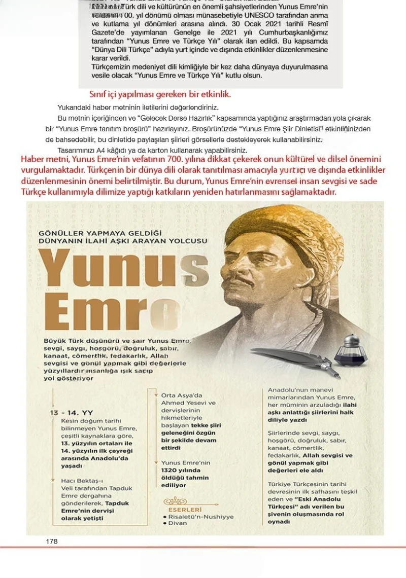 7. Sınıf Türkçe Ders Kitabı Cevapları Özgün Yayınları Sayfa 178 Çözüm Görseli