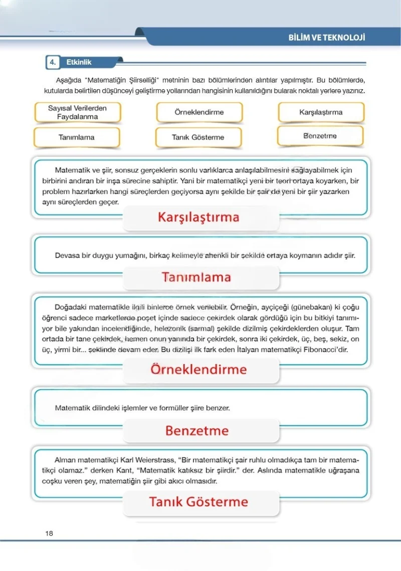 7. Sınıf Türkçe Ders Kitabı Cevapları Özgün Yayınları Sayfa 18 Çözüm Görseli