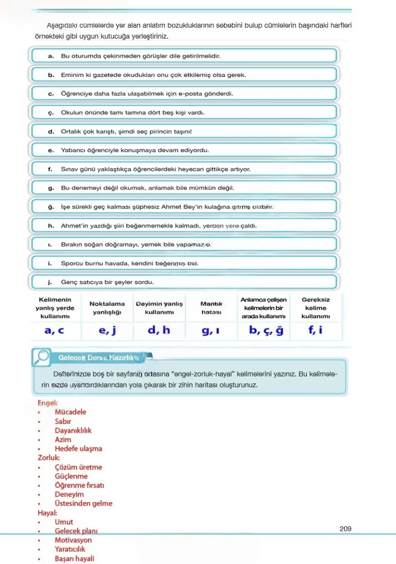7. Sınıf Türkçe Ders Kitabı Cevapları Özgün Yayınları Sayfa 209 Çözüm Görseli