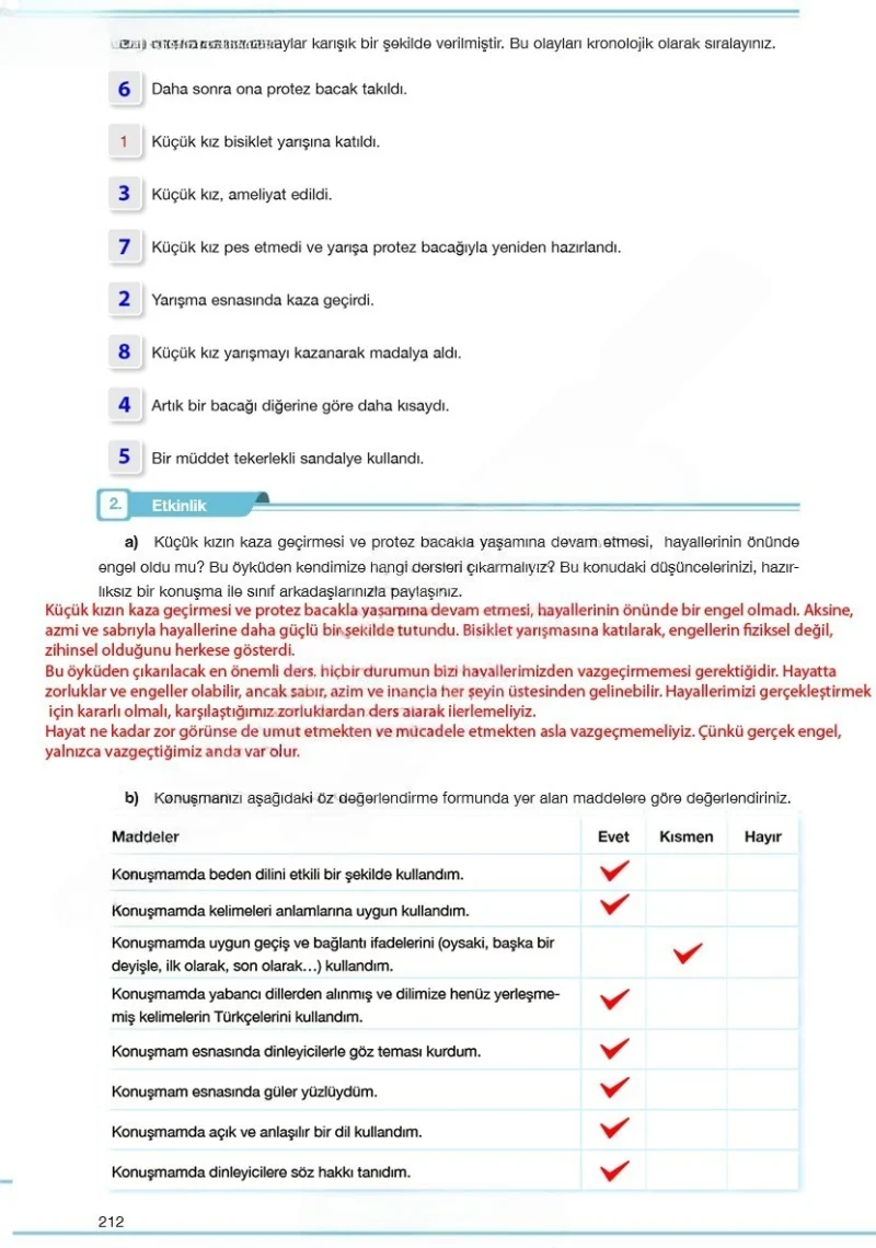 7. Sınıf Türkçe Ders Kitabı Cevapları Özgün Yayınları Sayfa 212 Çözüm Görseli