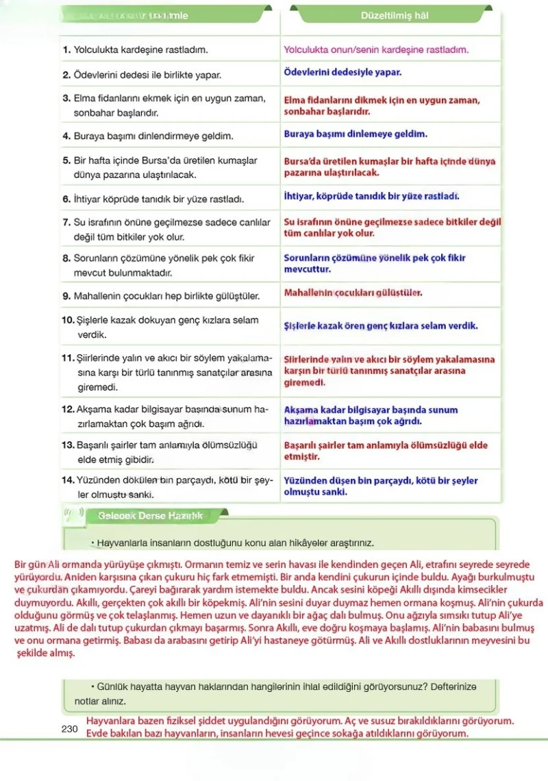 7. Sınıf Türkçe Ders Kitabı Cevapları Özgün Yayınları Sayfa 230 Çözüm Görseli