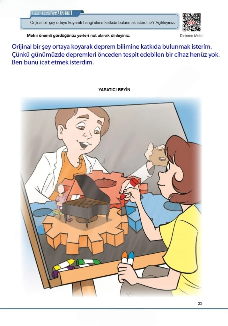 7. Sınıf Türkçe Ders Kitabı Cevapları Özgün Yayınları Sayfa 33 Çözüm Görseli