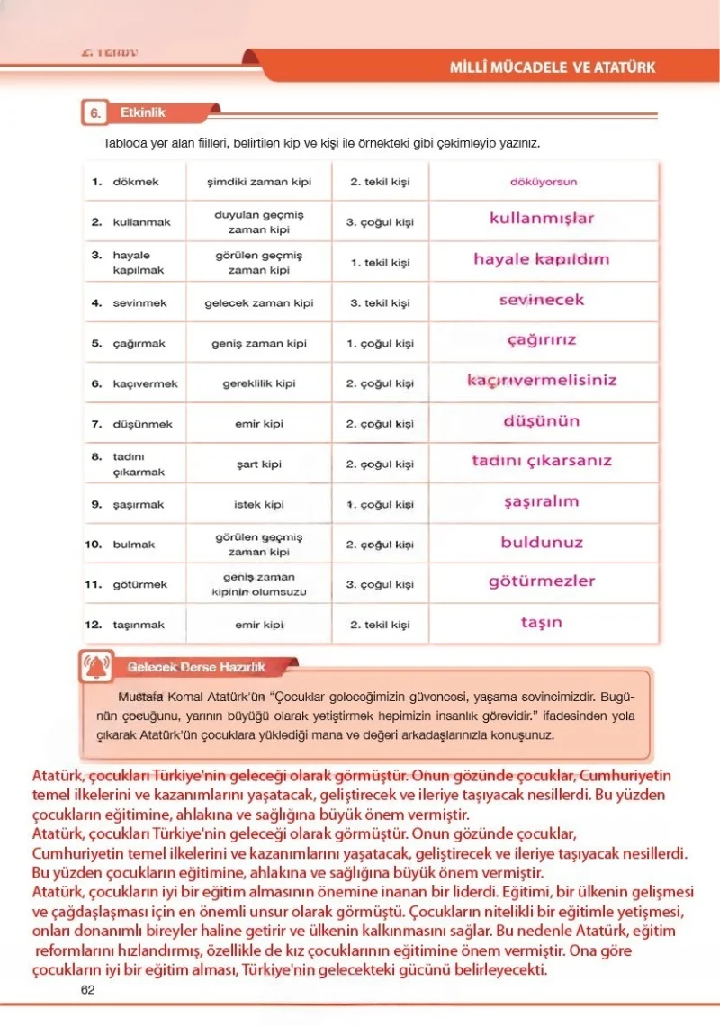 7. Sınıf Türkçe Ders Kitabı Cevapları Özgün Yayınları Sayfa 62 Çözüm Görseli