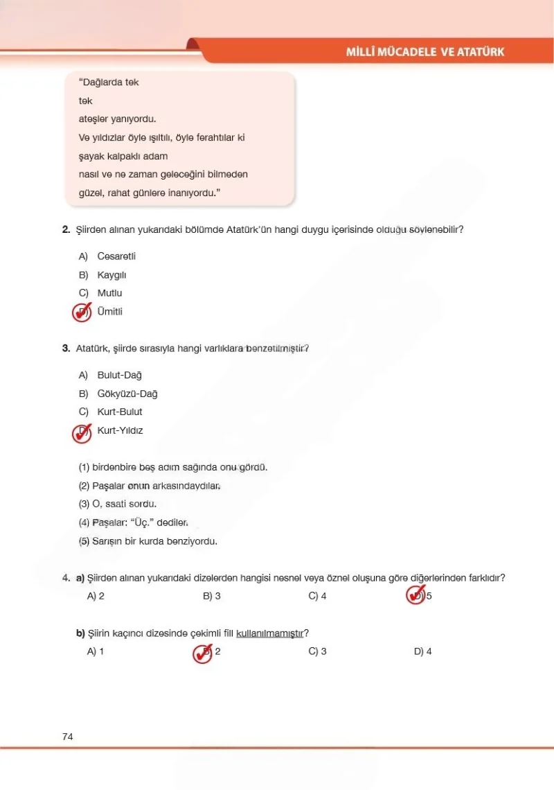 7. Sınıf Türkçe Ders Kitabı Cevapları Özgün Yayınları Sayfa 74 Çözüm Görseli