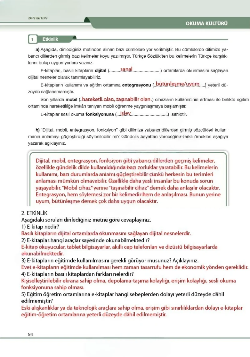 7. Sınıf Türkçe Ders Kitabı Cevapları Özgün Yayınları Sayfa 94 Çözüm Görseli