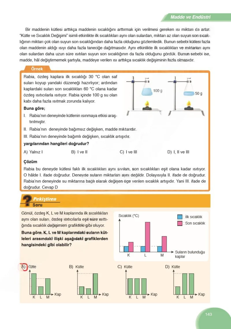 8. Sınıf Fen Bilimleri Ders Kitabı Cevapları Ata Yayınları Sayfa 143 Çözüm Görseli