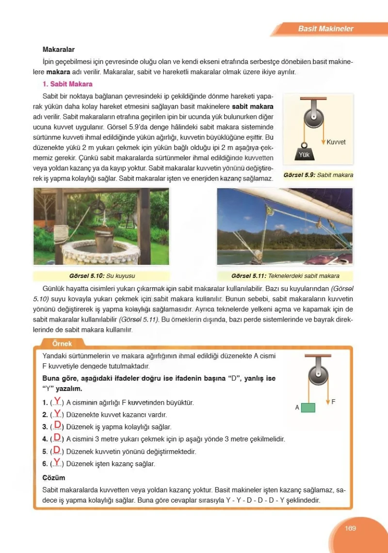 8. Sınıf Fen Bilimleri Ders Kitabı Cevapları Ata Yayınları Sayfa 169 Çözüm Görseli
