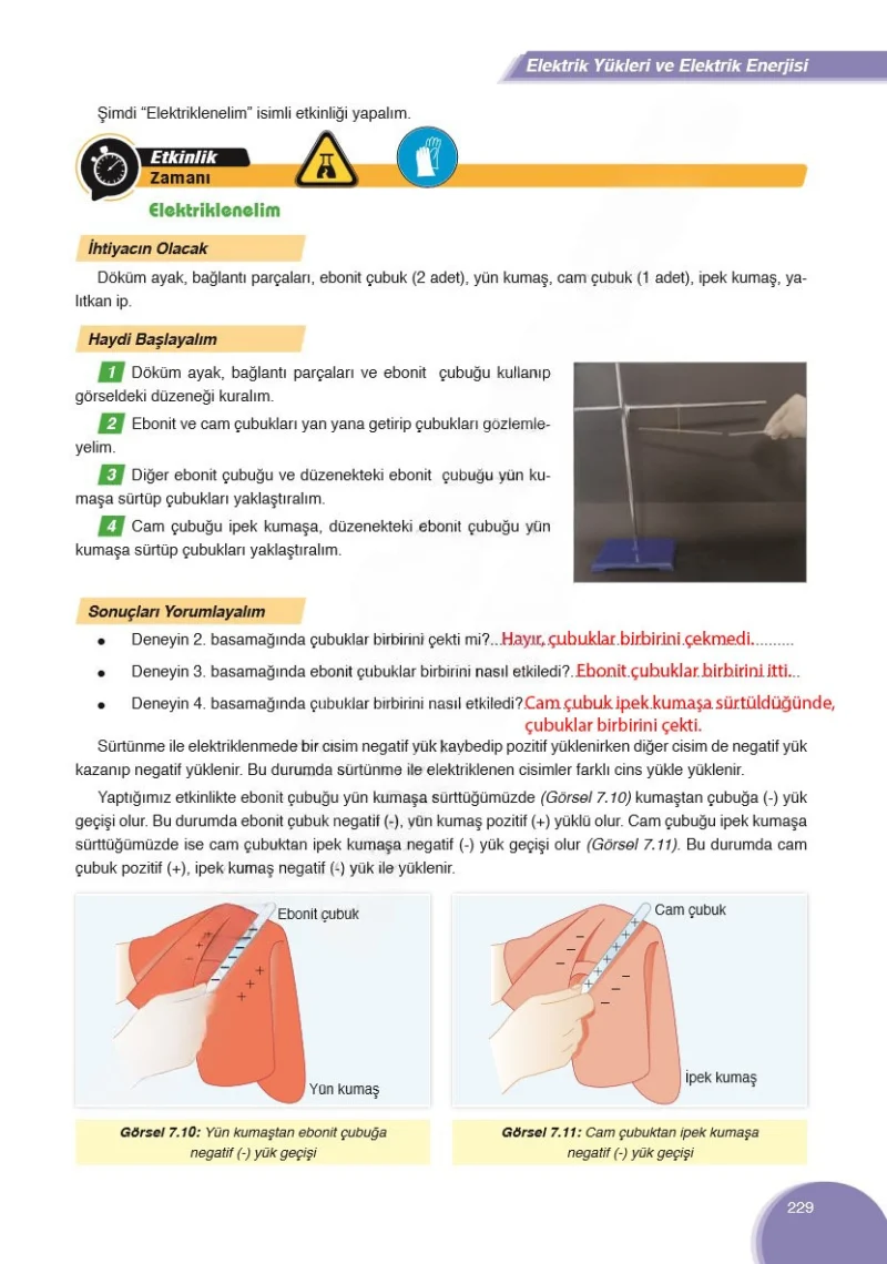 8. Sınıf Fen Bilimleri Ders Kitabı Cevapları Ata Yayınları Sayfa 229 Çözüm Görseli