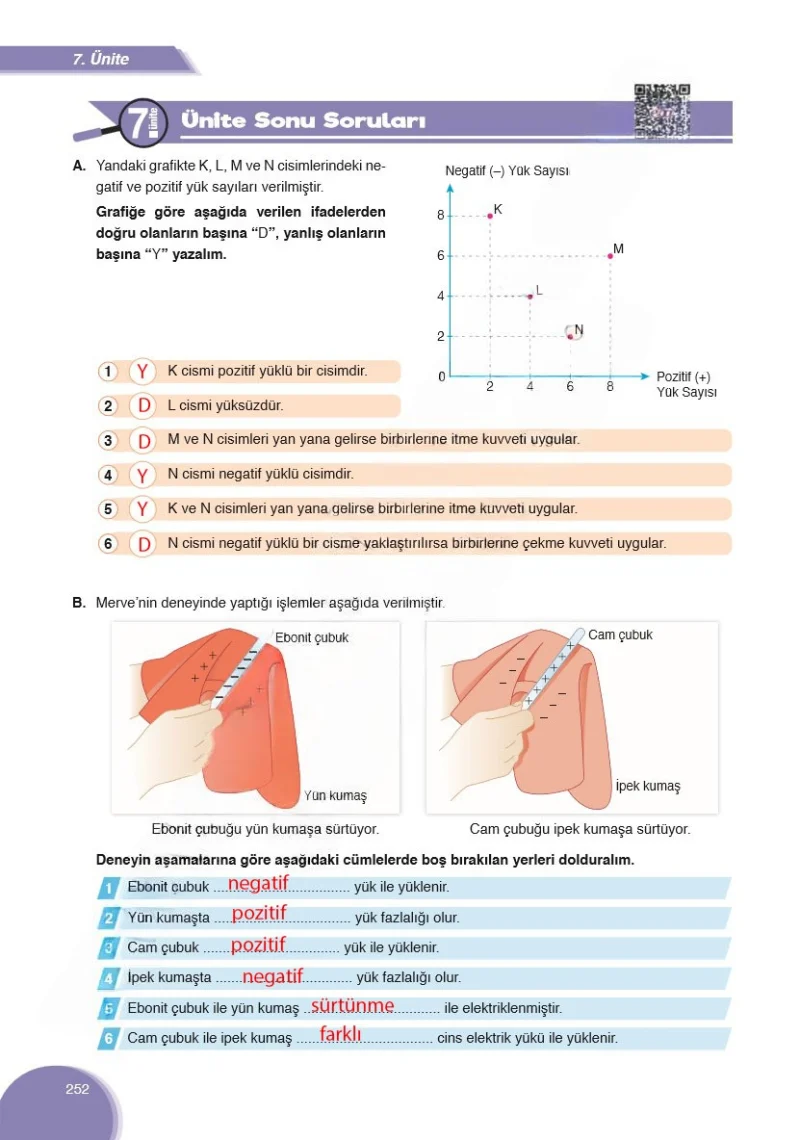 8. Sınıf Fen Bilimleri Ders Kitabı Cevapları Ata Yayınları Sayfa 252 Çözüm Görseli
