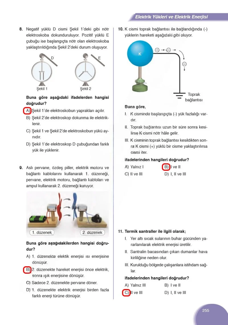 8. Sınıf Fen Bilimleri Ders Kitabı Cevapları Ata Yayınları Sayfa 255 Çözüm Görseli
