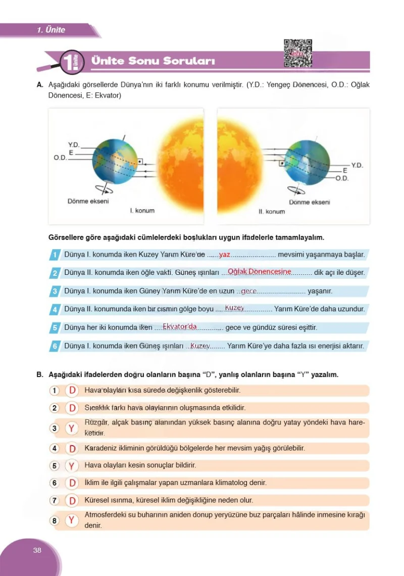 8. Sınıf Fen Bilimleri Ders Kitabı Cevapları Ata Yayınları Sayfa 38 Çözüm Görseli