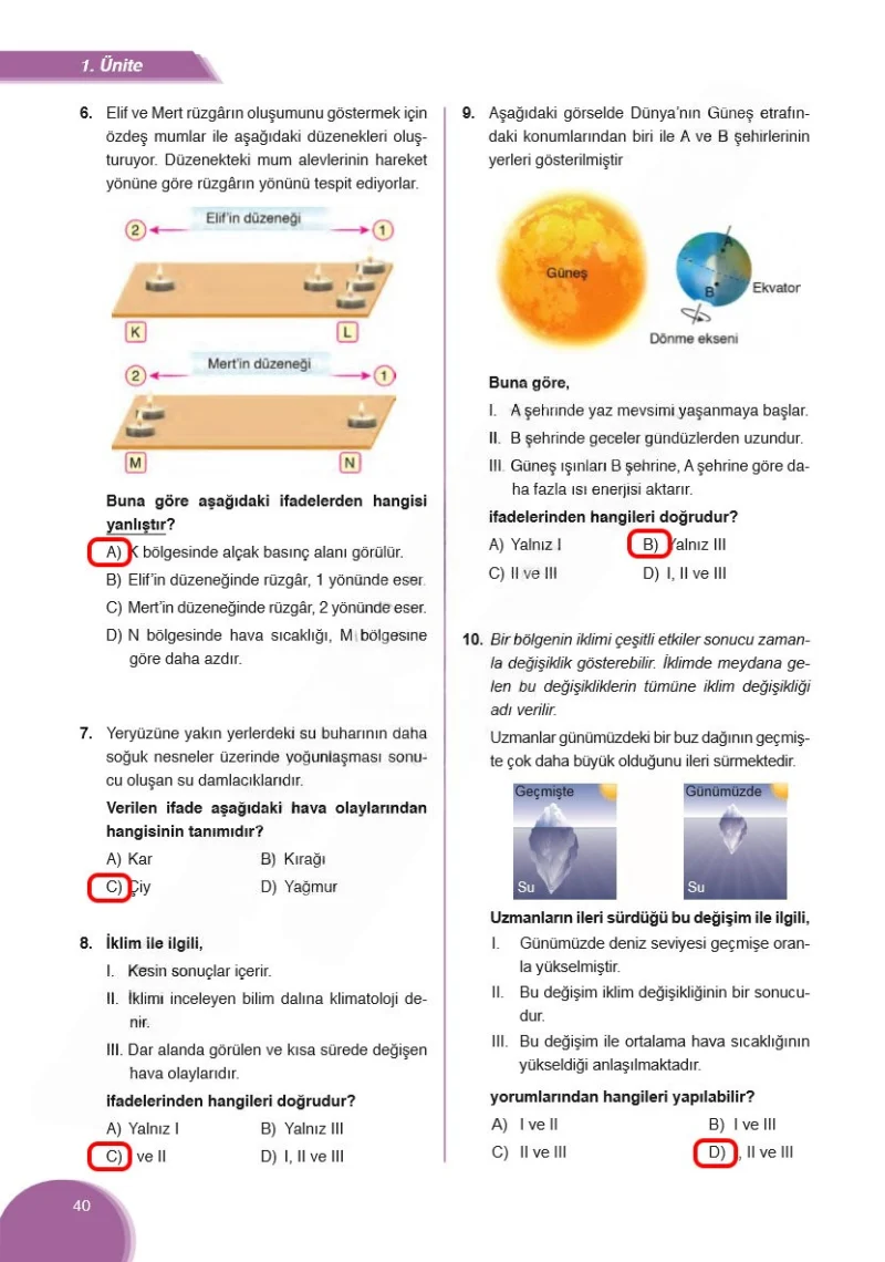 8. Sınıf Fen Bilimleri Ders Kitabı Cevapları Ata Yayınları Sayfa 40 Çözüm Görseli