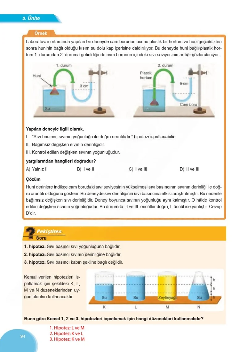 8. Sınıf Fen Bilimleri Ders Kitabı Cevapları Ata Yayınları Sayfa 94 Çözüm Görseli