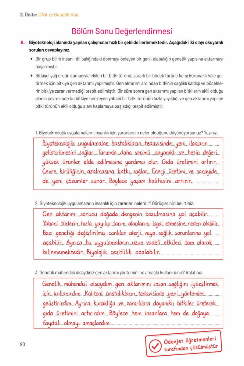 8. Sınıf Fen Bilimleri Ders Kitabı Cevapları Hecce Yayınları Sayfa 90 Çözüm Görseli