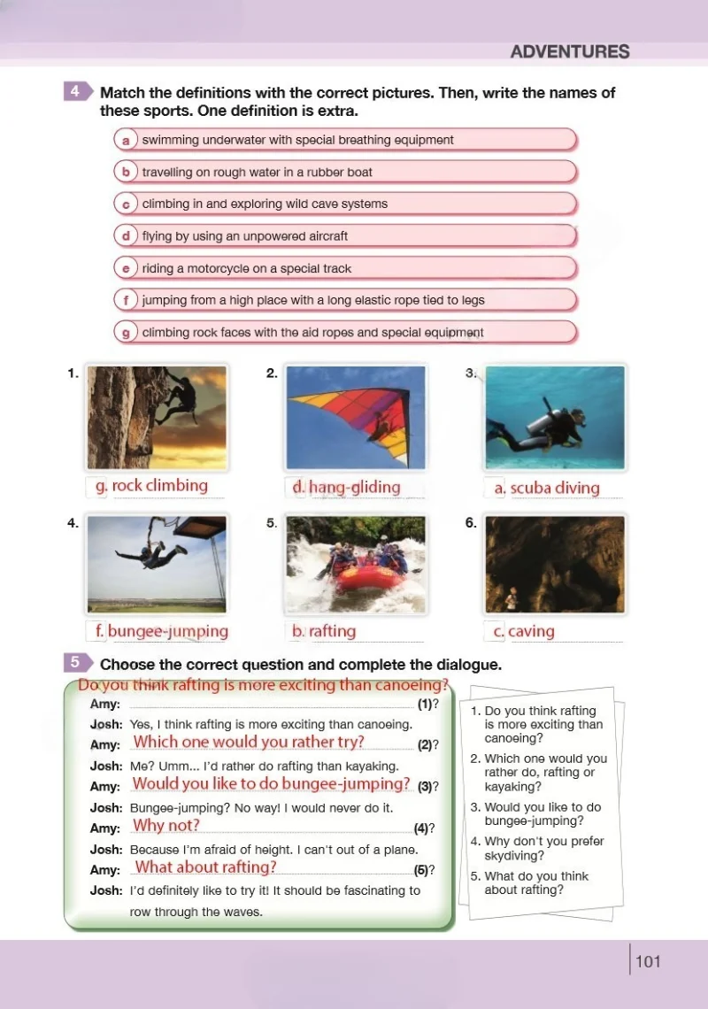 8. Sınıf İngilizce Ders Kitabı Cevapları Bilim ve Kültür Yayınları Sayfa 101 Çözüm Görseli