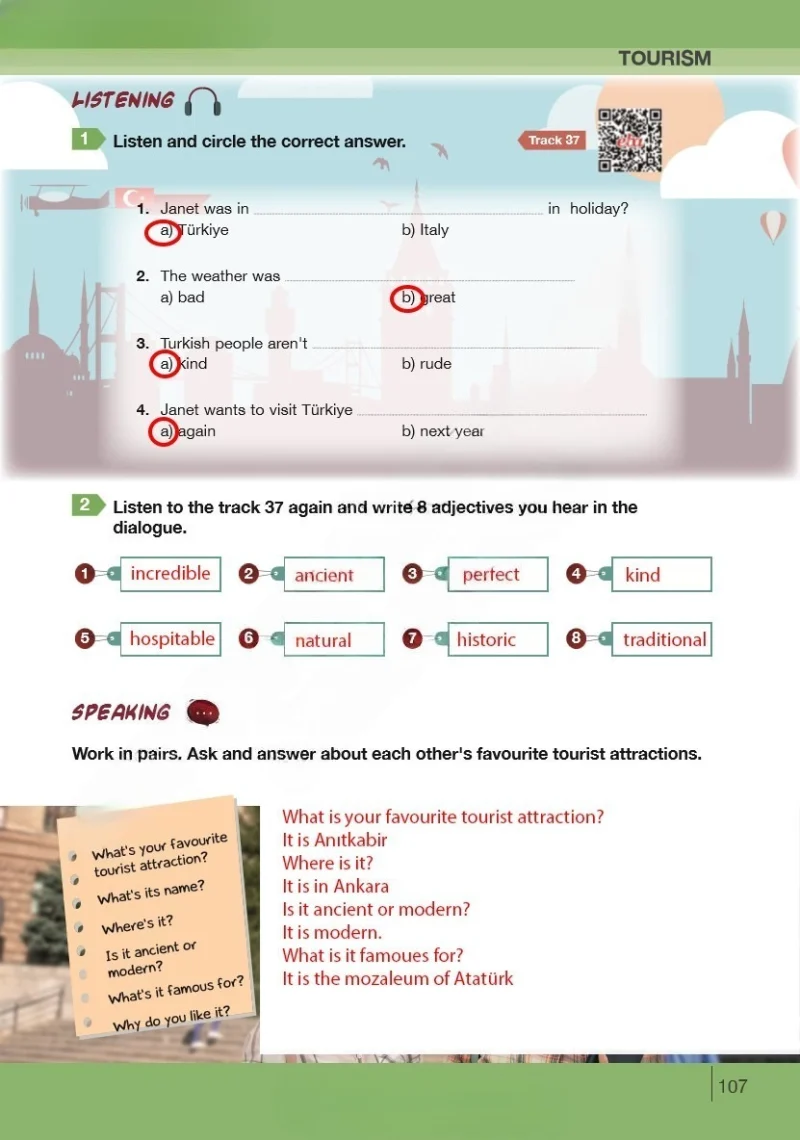 8. Sınıf İngilizce Ders Kitabı Cevapları Bilim ve Kültür Yayınları Sayfa 107 Çözüm Görseli