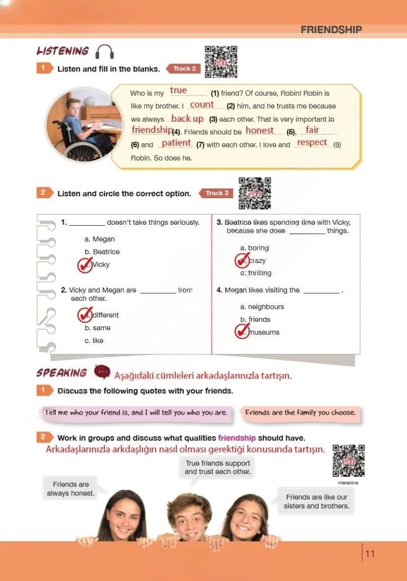 8. Sınıf İngilizce Ders Kitabı Cevapları Bilim ve Kültür Yayınları Sayfa 11 Çözüm Görseli