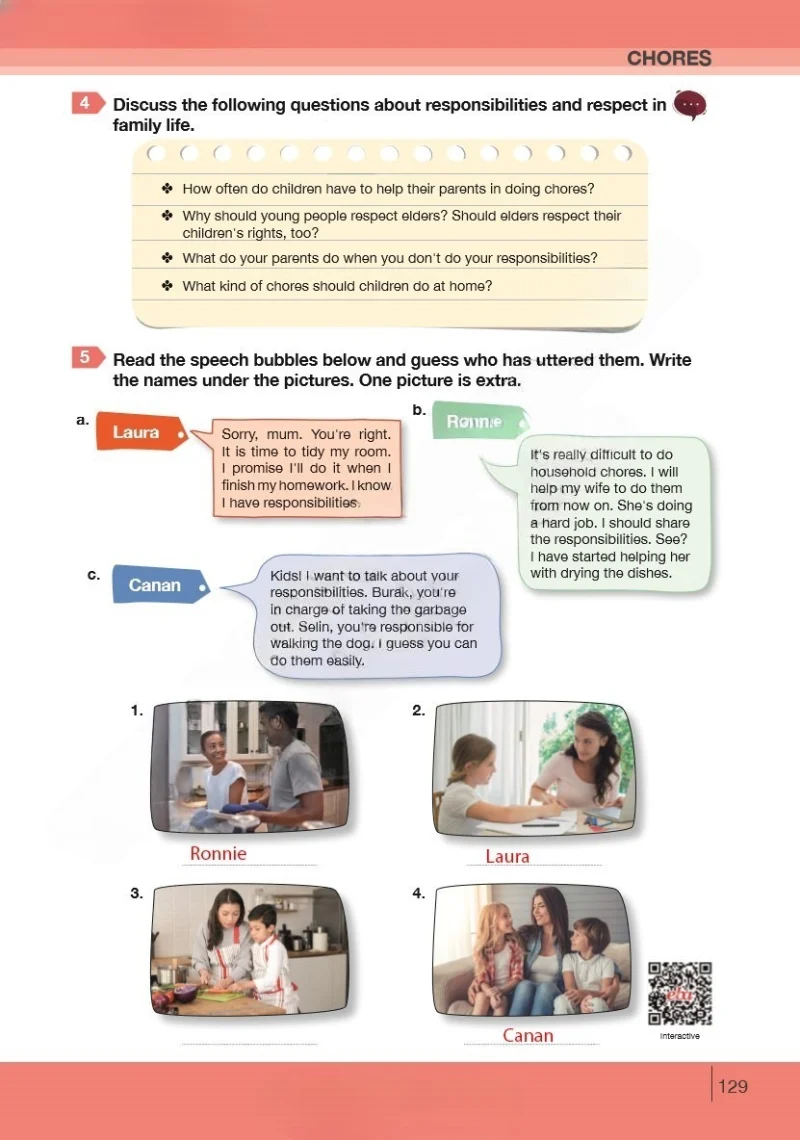 8. Sınıf İngilizce Ders Kitabı Cevapları Bilim ve Kültür Yayınları Sayfa 129 Çözüm Görseli