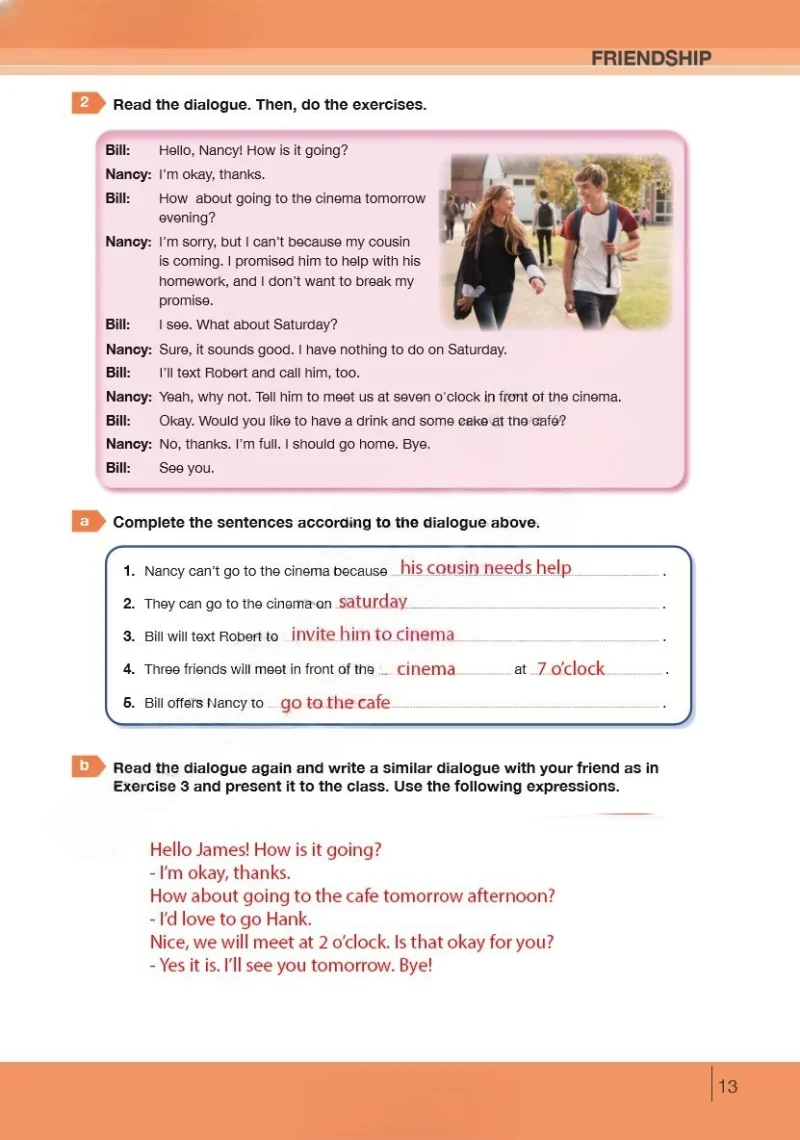 8. Sınıf İngilizce Ders Kitabı Cevapları Bilim ve Kültür Yayınları Sayfa 13 Çözüm Görseli