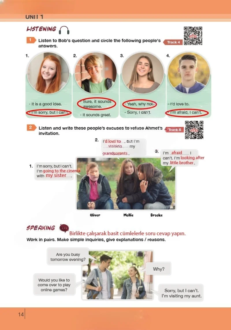 8. Sınıf İngilizce Ders Kitabı Cevapları Bilim ve Kültür Yayınları Sayfa 14 Çözüm Görseli