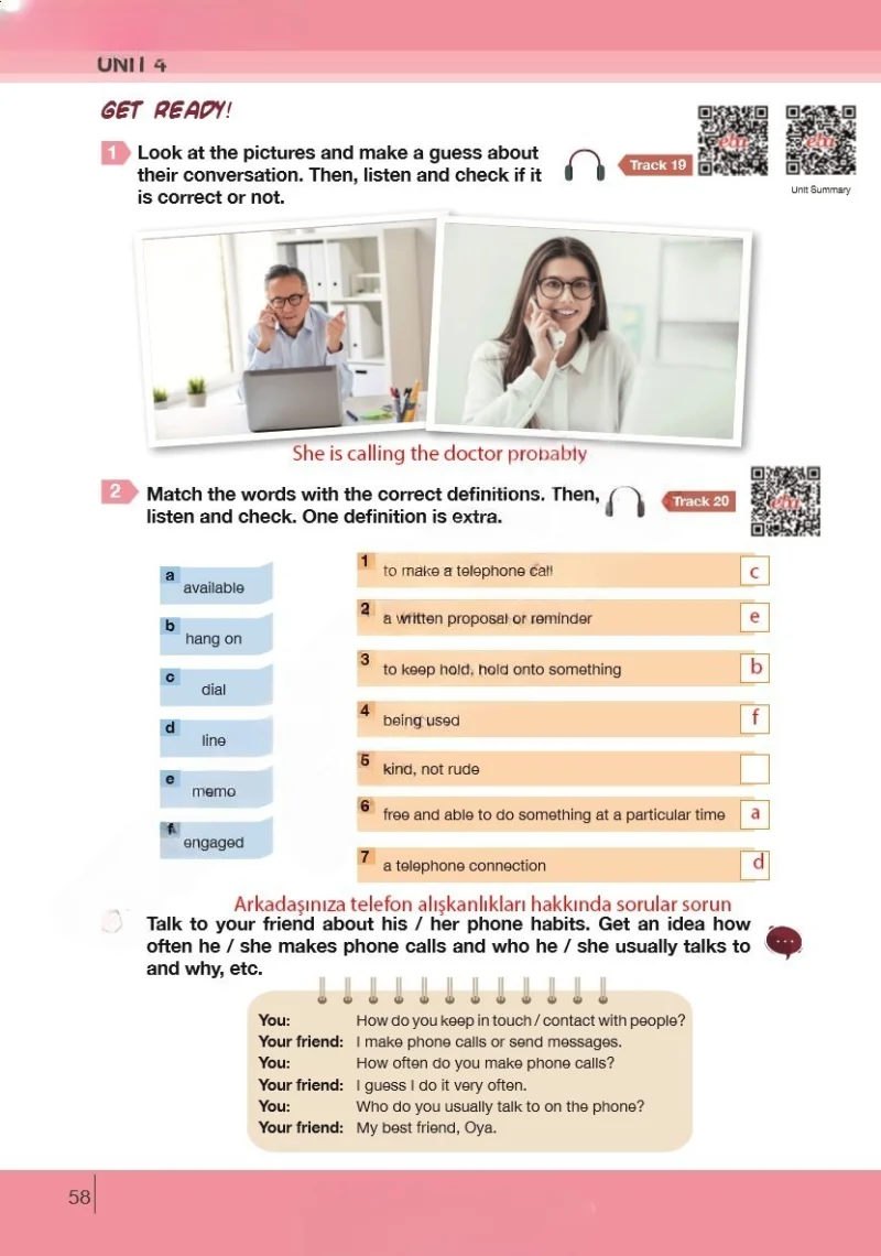 8. Sınıf İngilizce Ders Kitabı Cevapları Bilim ve Kültür Yayınları Sayfa 58 Çözüm Görseli