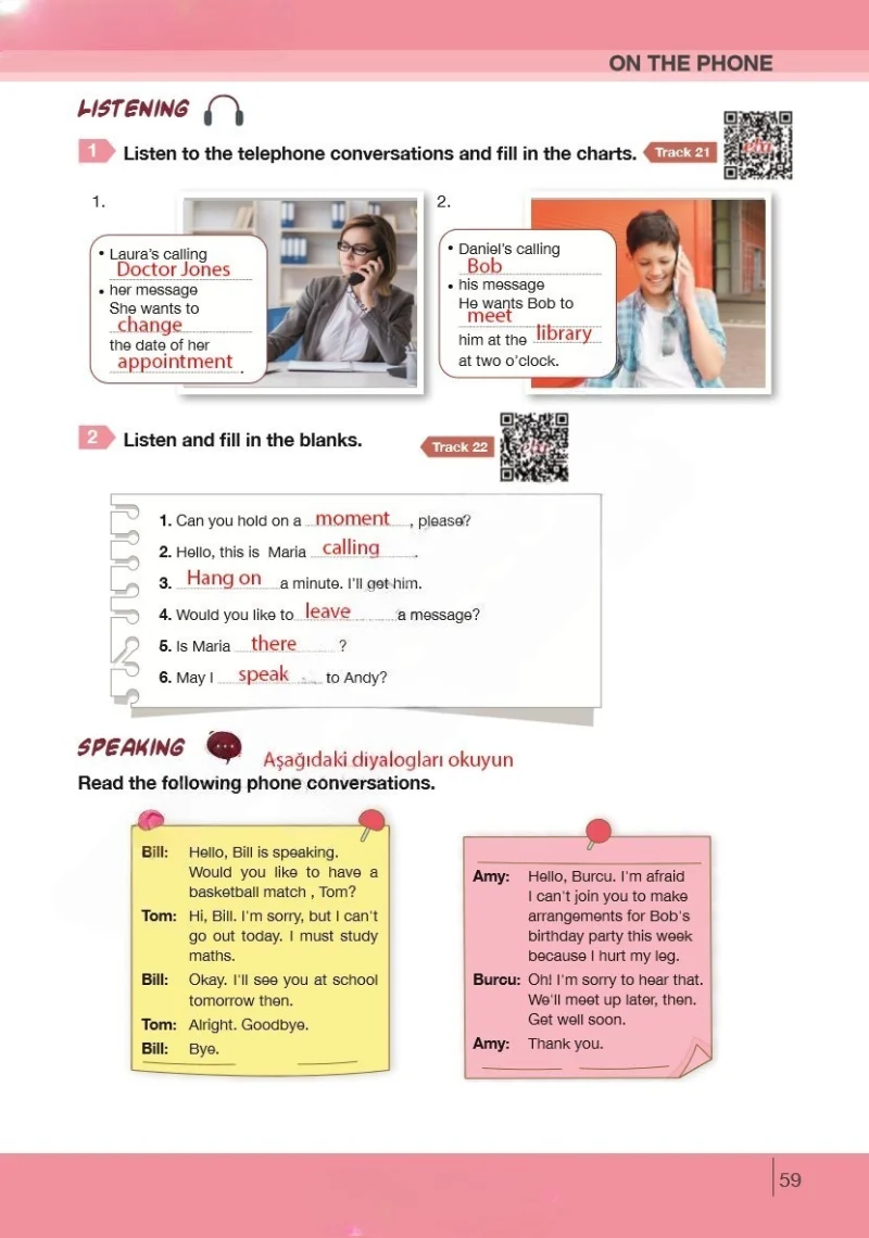 8. Sınıf İngilizce Ders Kitabı Cevapları Bilim ve Kültür Yayınları Sayfa 59 Çözüm Görseli