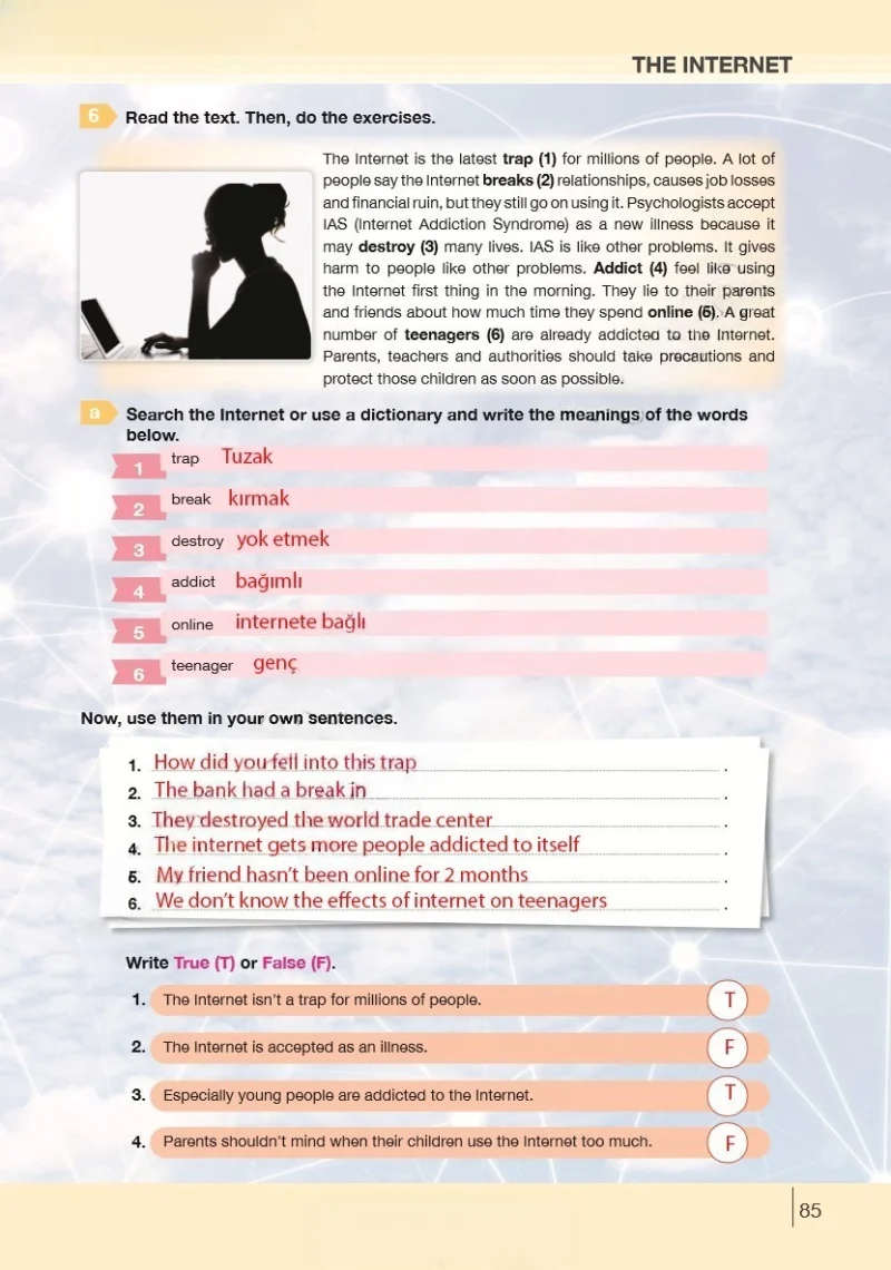 8. Sınıf İngilizce Ders Kitabı Cevapları Bilim ve Kültür Yayınları Sayfa 85 Çözüm Görseli