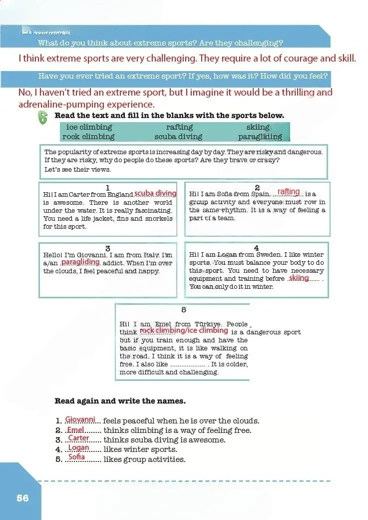 8. Sınıf İngilizce Ders Kitabı Cevapları Meb Yayınları Çalışma Kitabı Sayfa 56 Çözüm Görseli