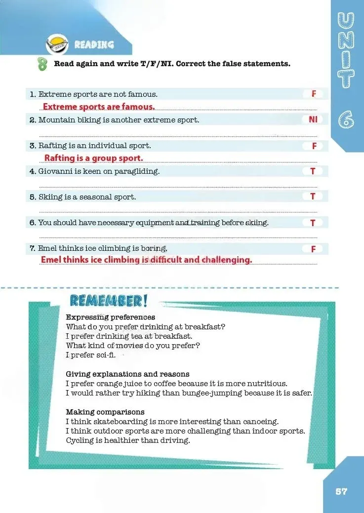 8. Sınıf İngilizce Ders Kitabı Cevapları Meb Yayınları Çalışma Kitabı Sayfa 57 Çözüm Görseli