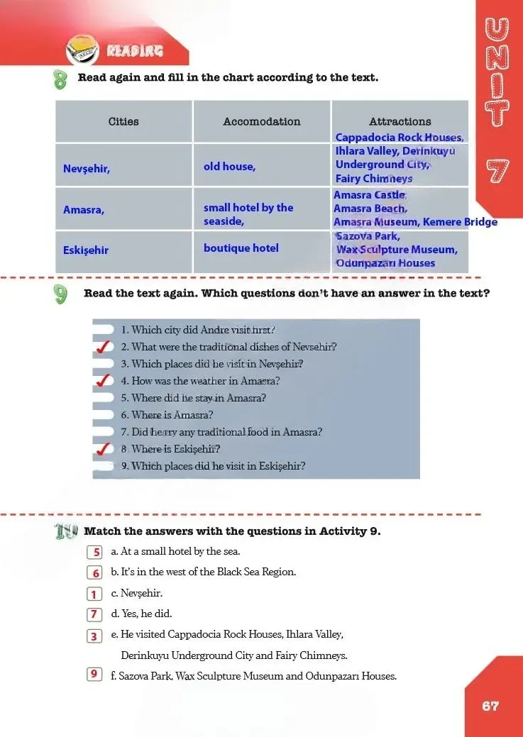 8. Sınıf İngilizce Ders Kitabı Cevapları Meb Yayınları Çalışma Kitabı Sayfa 67 Çözüm Görseli